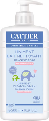 Cattier Liniment - Lait nettoyage pour le change bio 500ml
